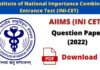 INI CET Previous year Question paper PDF download