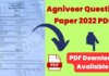 Agniveer Question Paper 2022 PDF Download in Hindi